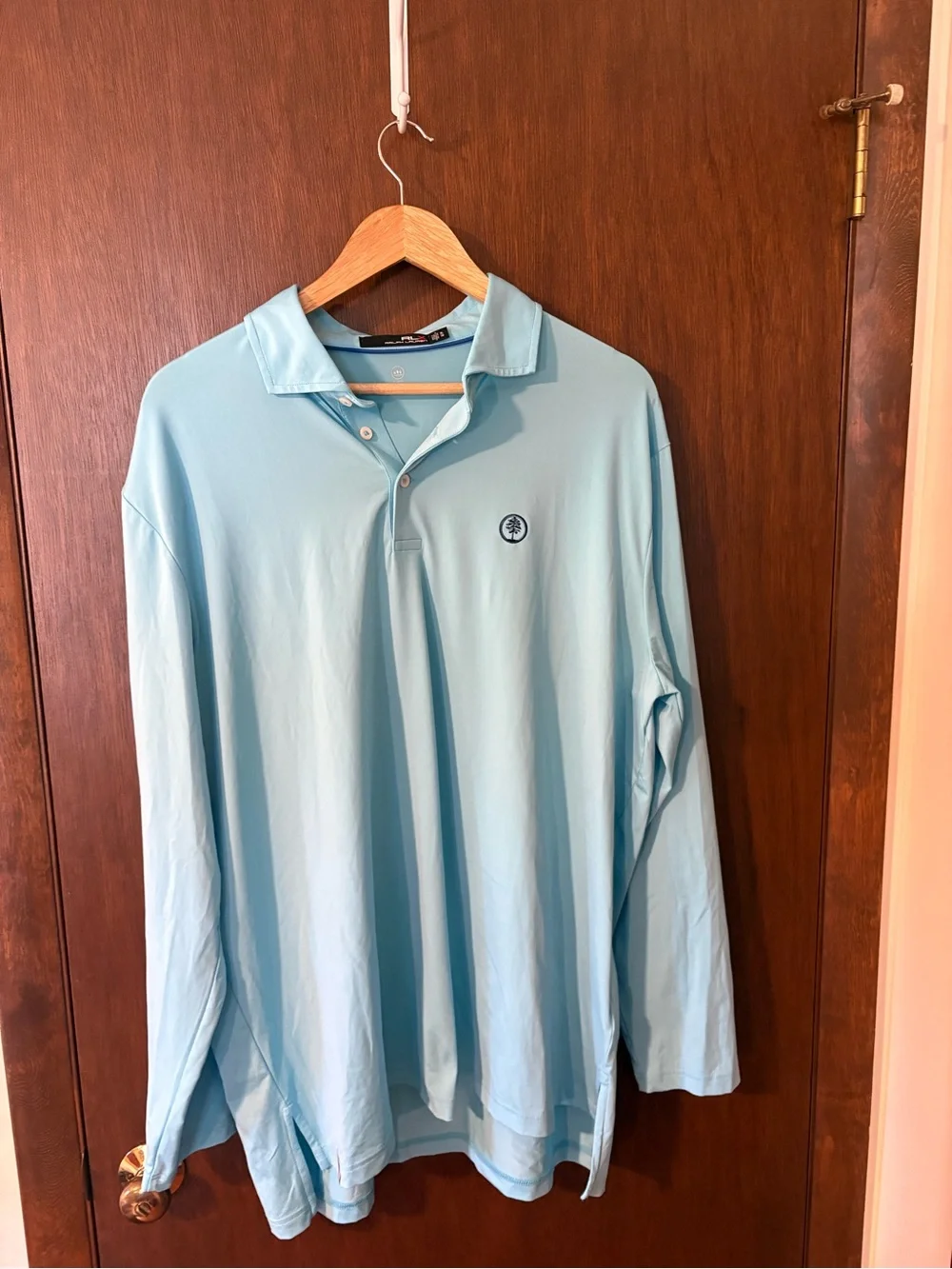 Ralph Lauren RLX Golf Polo Men’s XL Long Sleeve Performance Light Blue